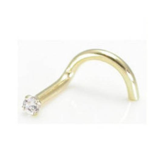 14Kt Gold and Diamond Nose Screw 1.8mm